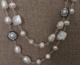 Pearl and rhinestone necklace