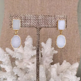 White Druzy Drop earrings