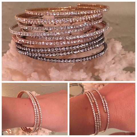 Rhinestone coil bracelets