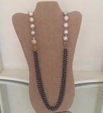 Baroque Pearl & Lapis statement necklace
