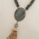 Labradorite tassel necklace