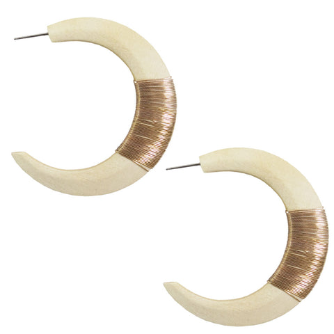 Wood & Gold wired hoops
